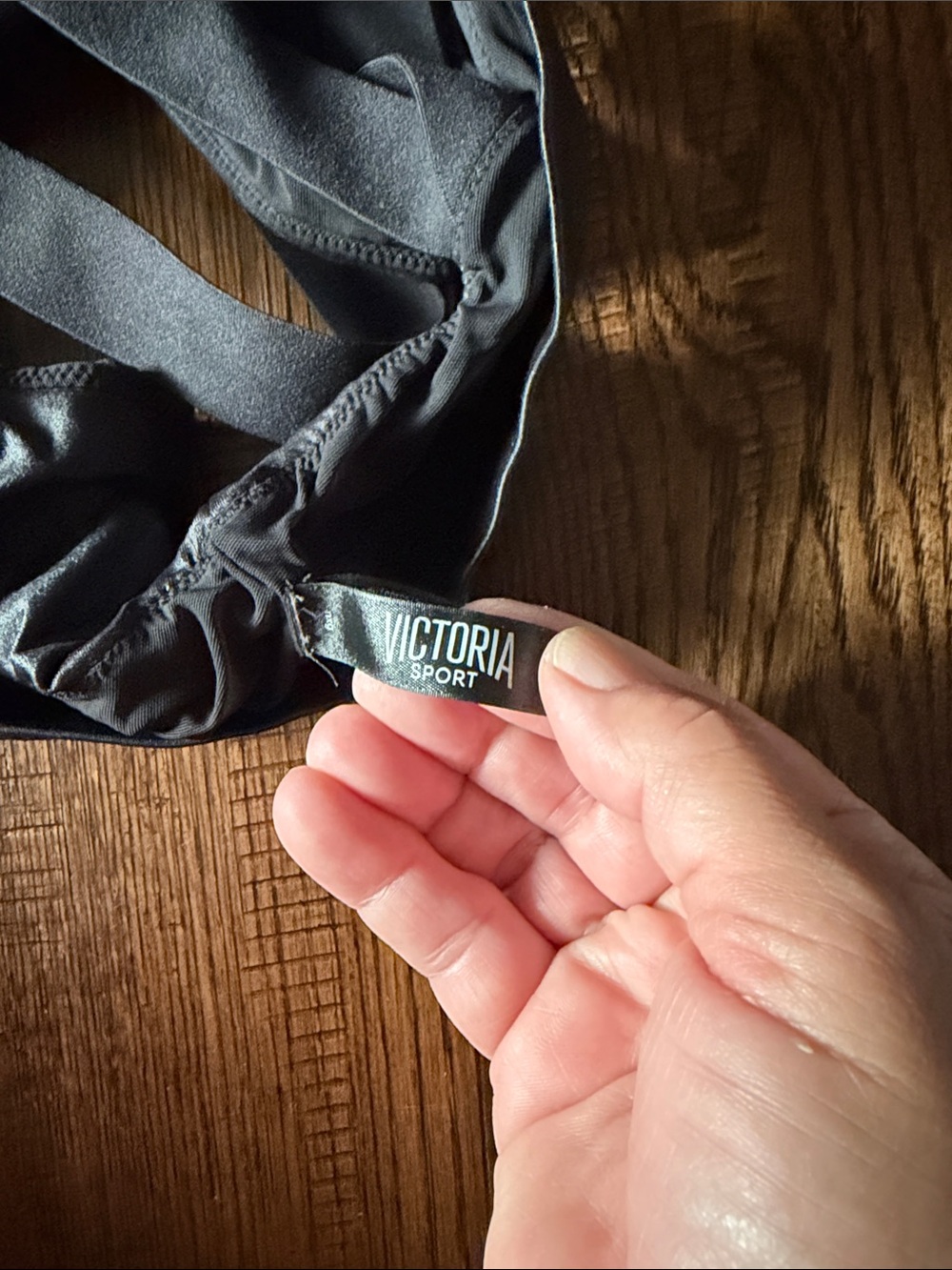 Victorias Secret Black Coated Strappy Sports Bra Size S - Picture 2 of 3